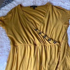 Mustard yellow tulip front sundress size 2x.